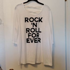 Rock n roll forever Sequin graphic tee